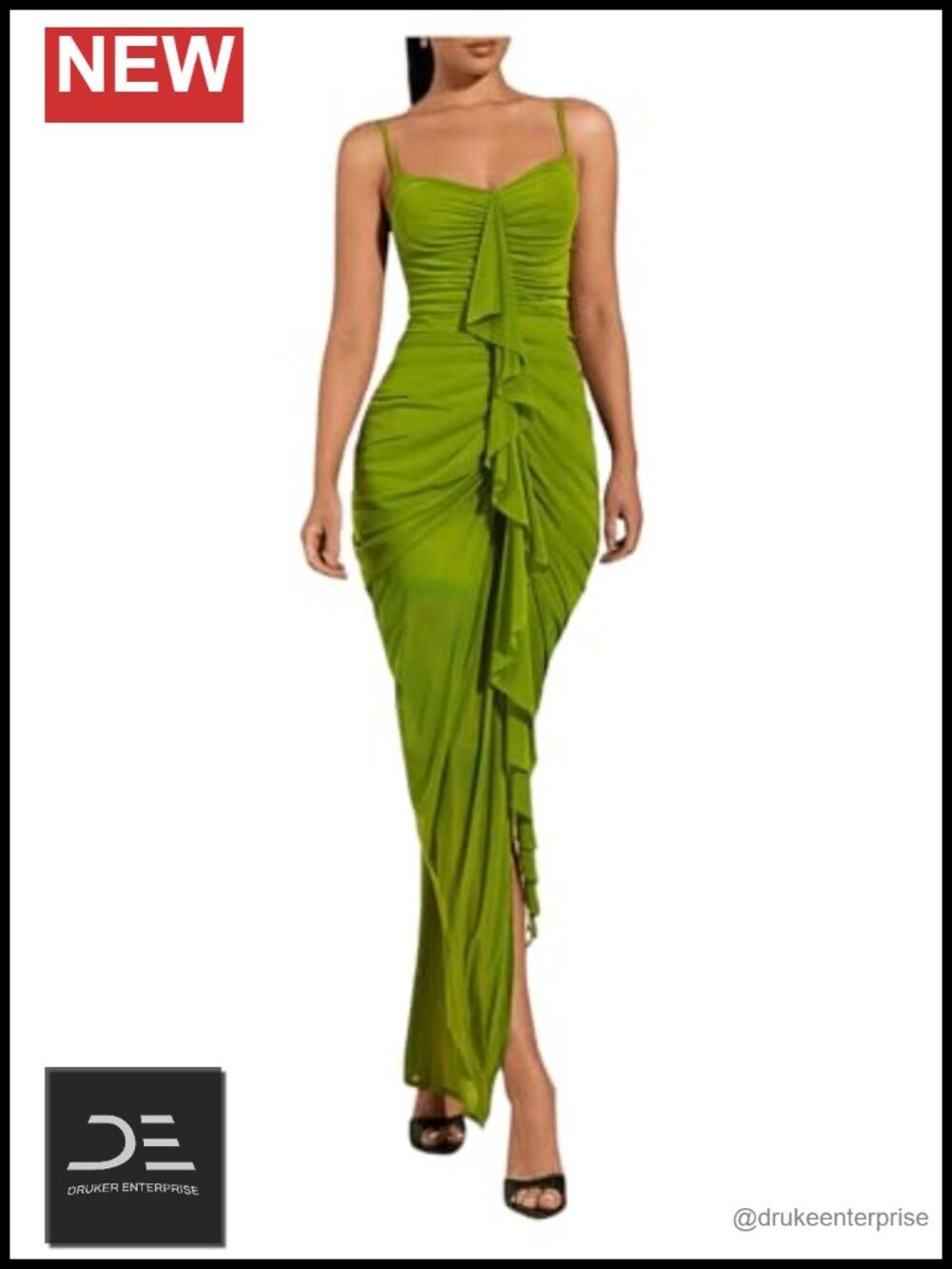 Floerns Ruffle Ruched Cami Maxi Dress Bodycon Cocktail - Picture 1 of 3